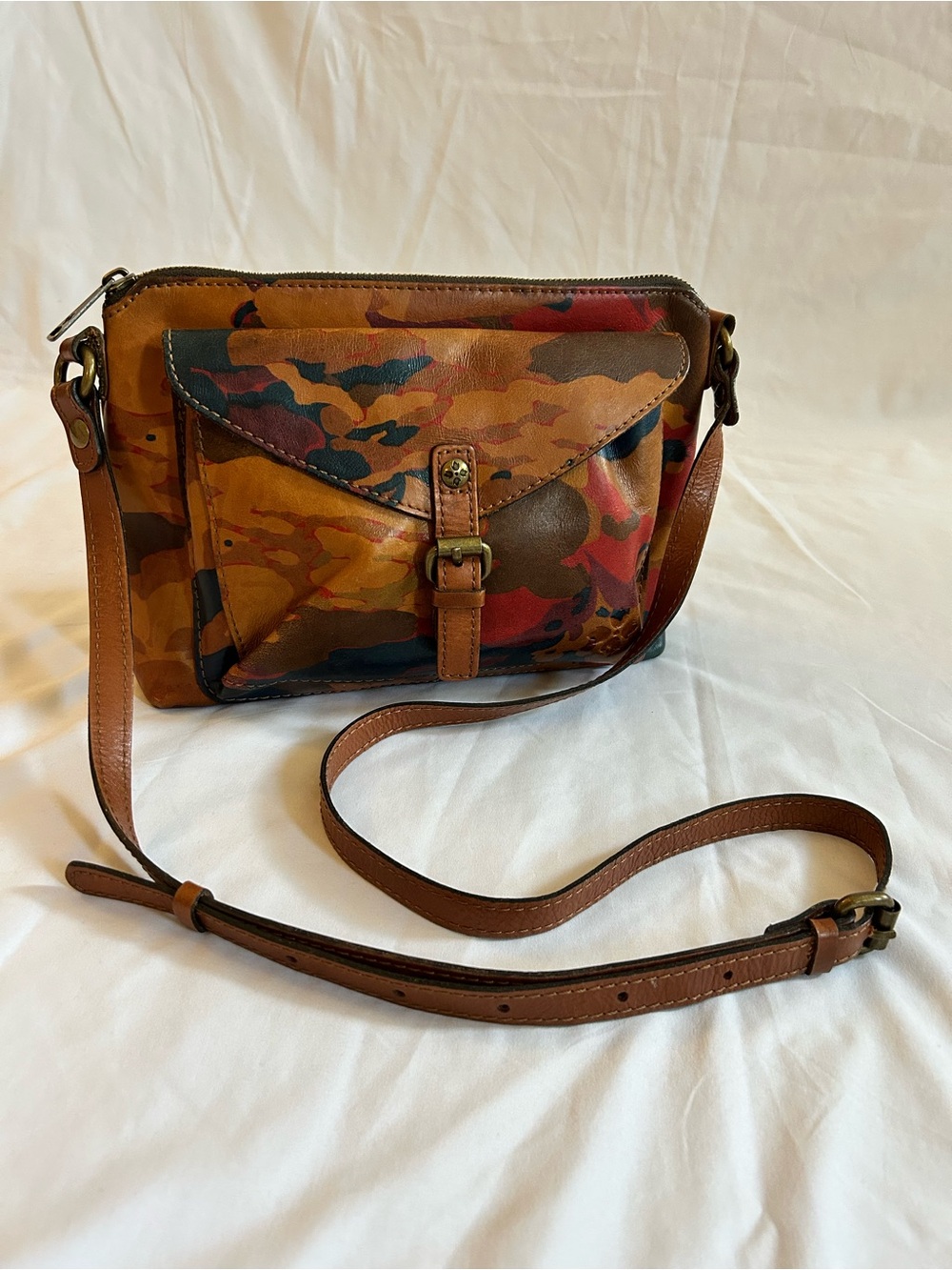 Patricia Nash Camouflage Leather Crossbody